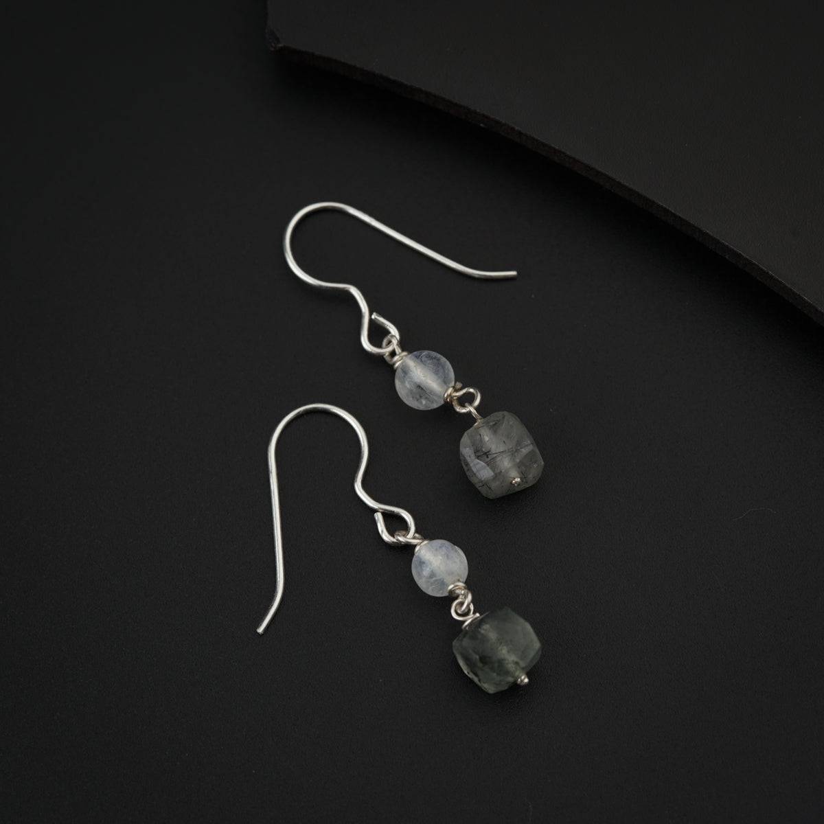 Smokey Quartz and Crystals Silver Earring