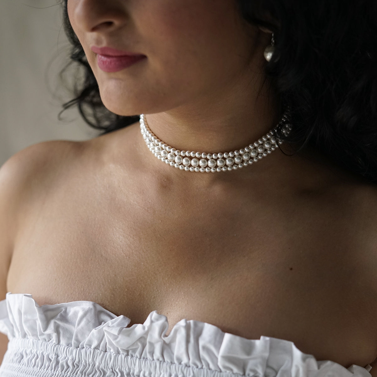 Three Layer Pearl Choker