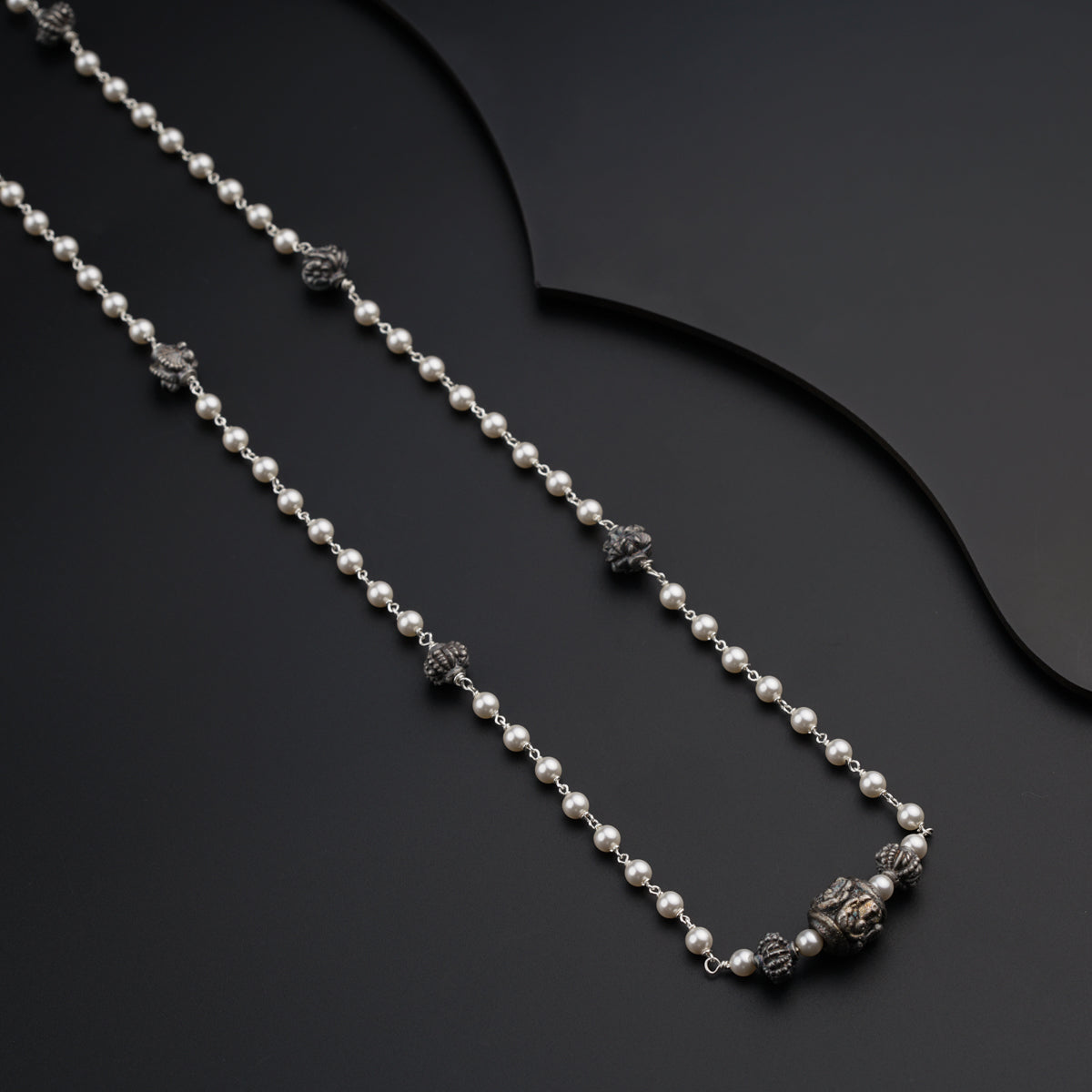 Polished Sterling Silver Bead Necklace by Al Joe - Navajo Jewelry