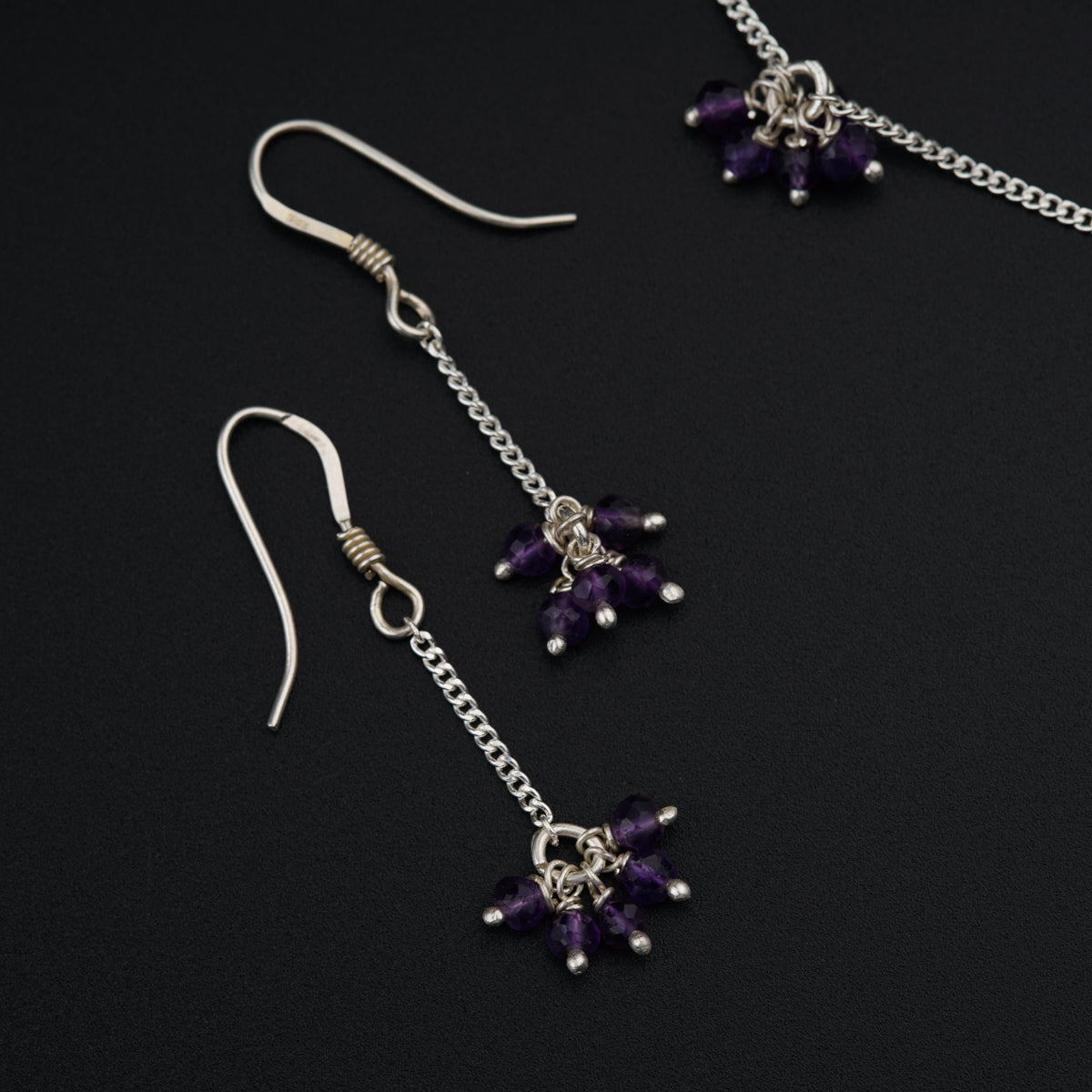 Silver Set with Amethyst Bunches