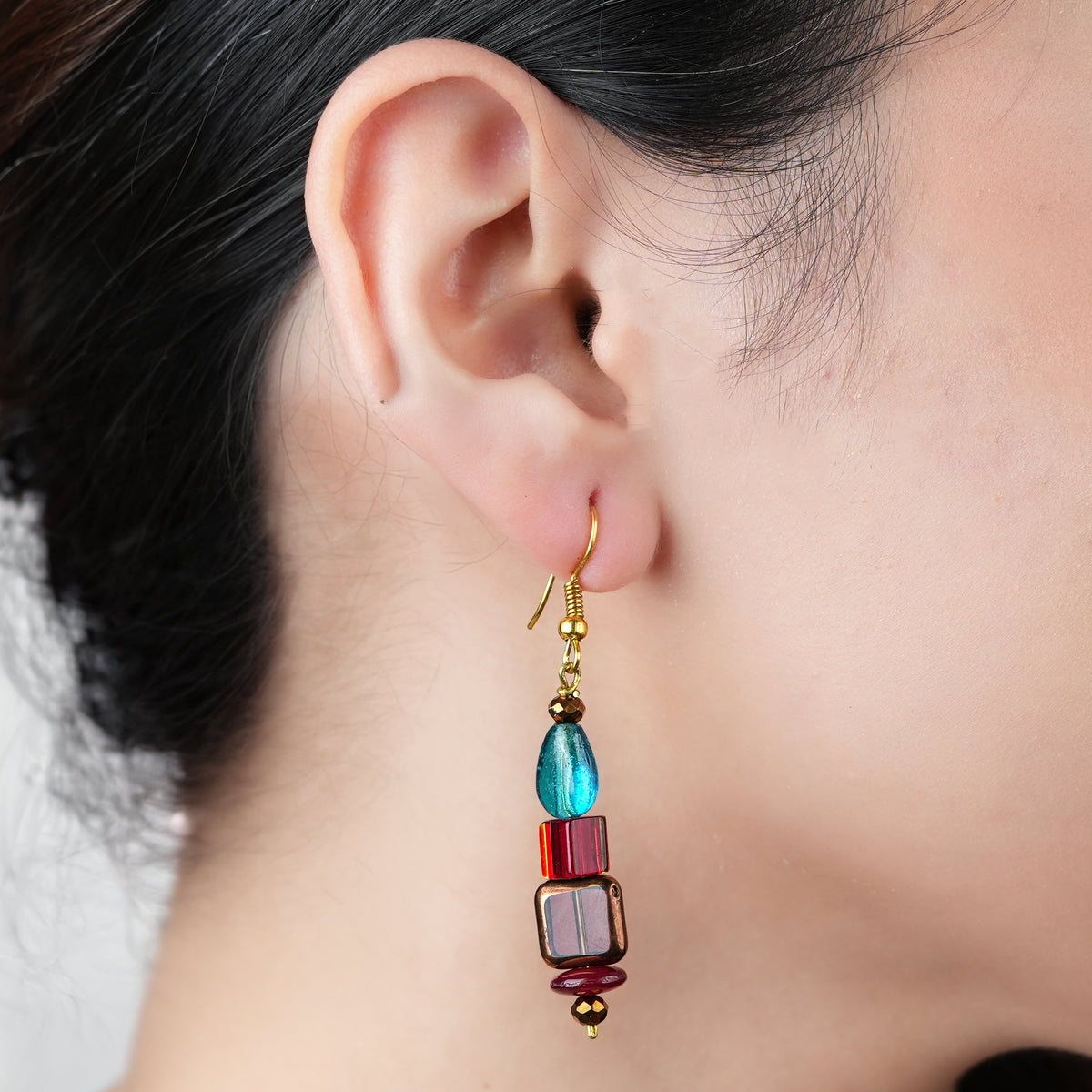 Multicolour Glass Bead Earrings