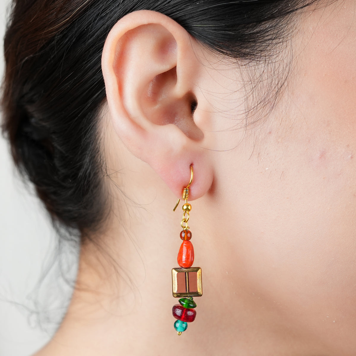 Multicolour Glass Bead Earrings