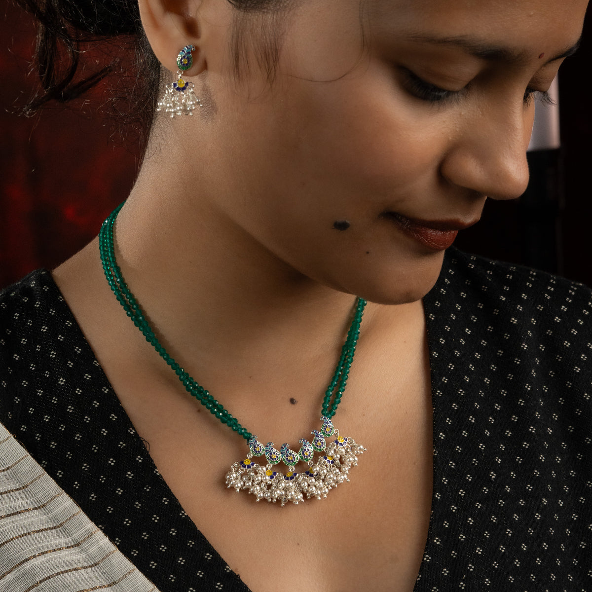 Indian Paisley Enamel Set