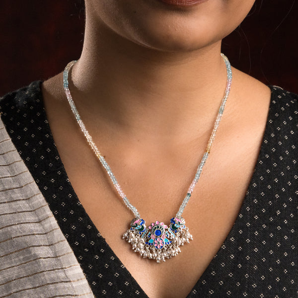 Indian Block Print Mayur Enamel  Set