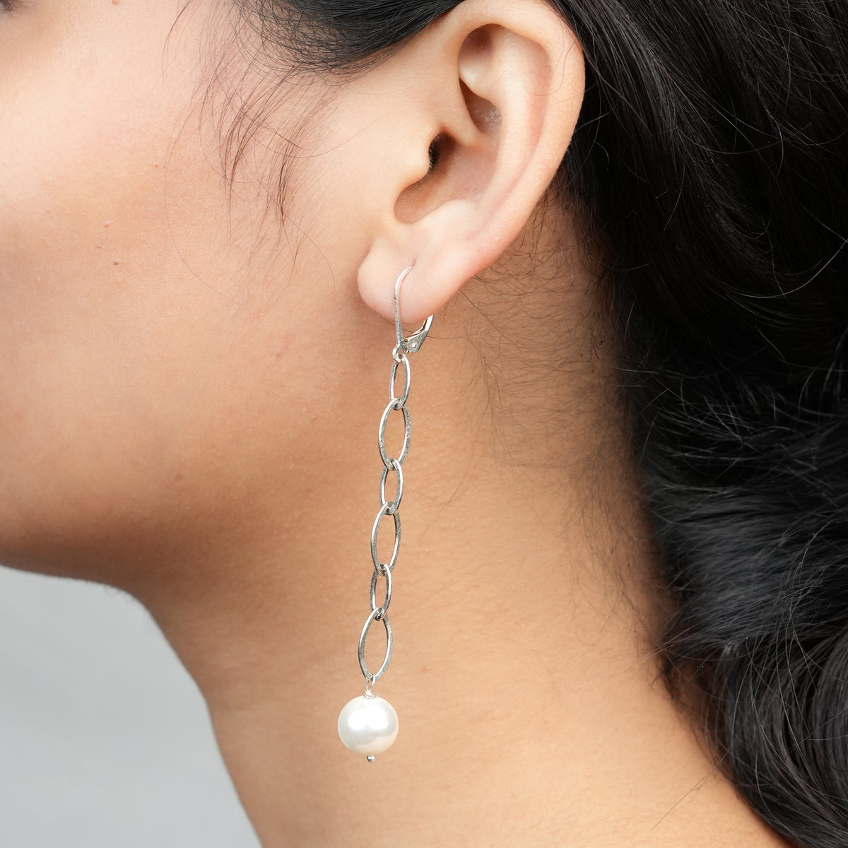 Chain & Pearl Earrings (Project Handmade)
