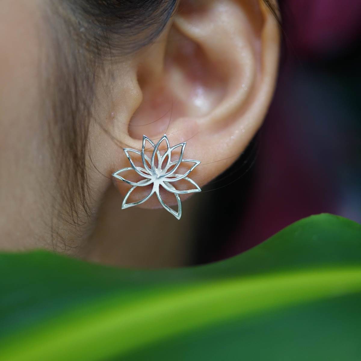 Sterling Silver Lotus Hoop Earrings – Five Star Jewelry Brokers