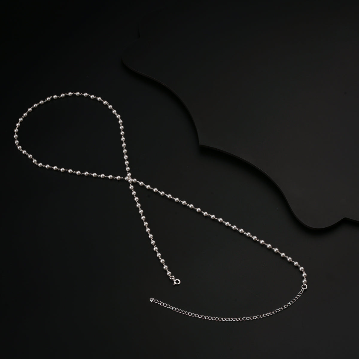 Pearls Silver Waist Chain