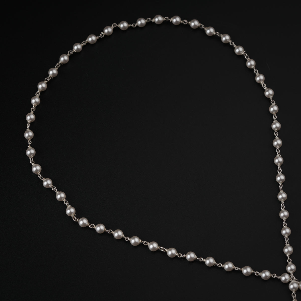 Pearls Silver Waist Chain