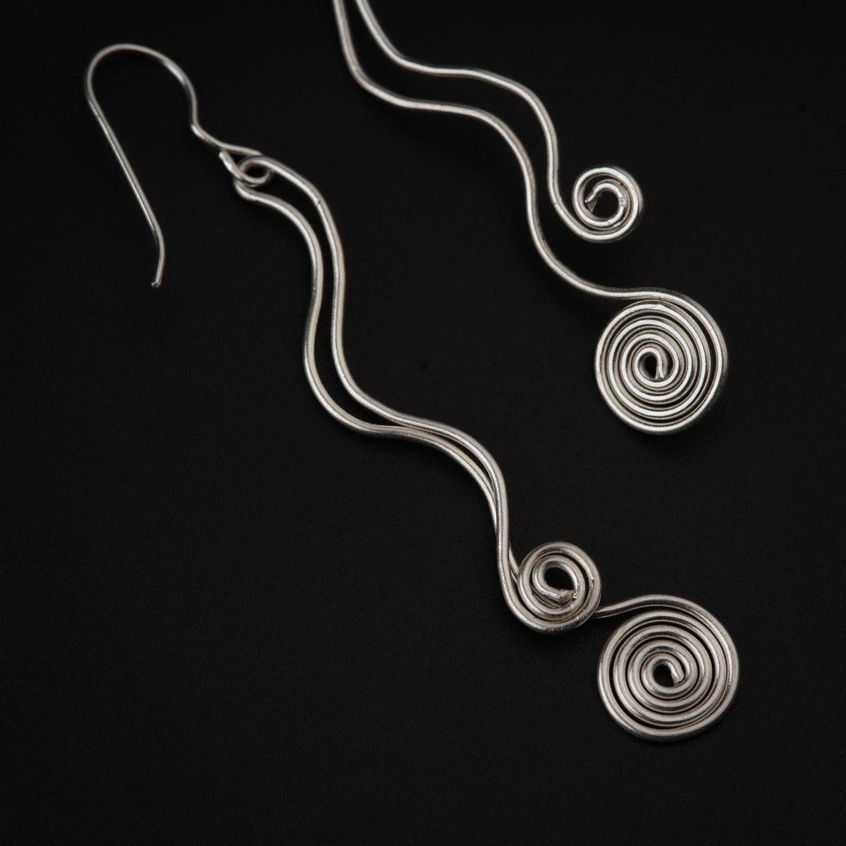 Silver Wire Spiral Earring