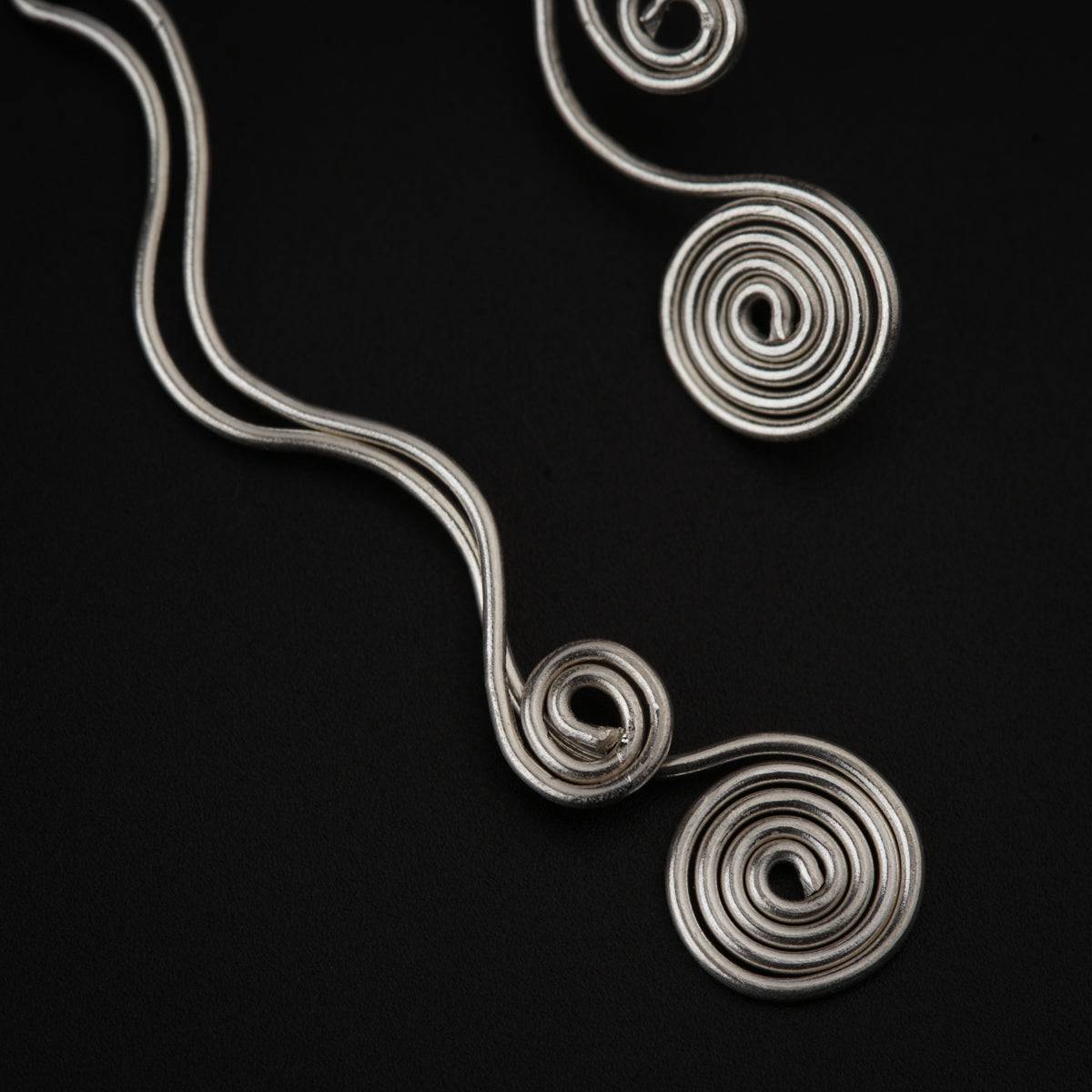 Silver Wire Spiral Earring