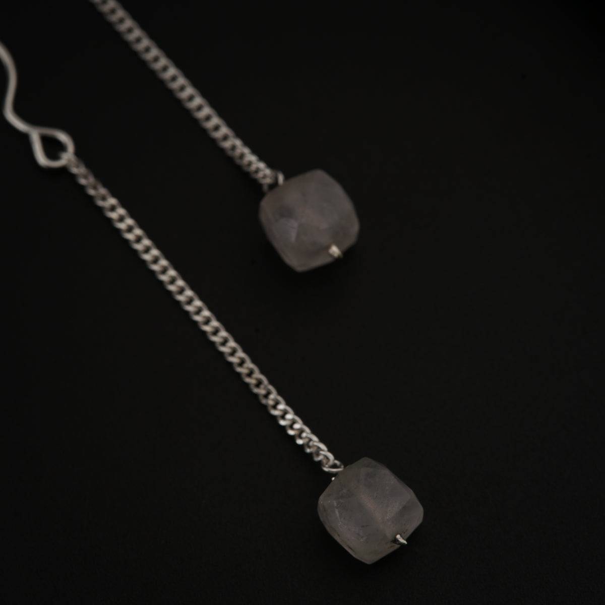 Smokey Quartz Drop Silver Earring