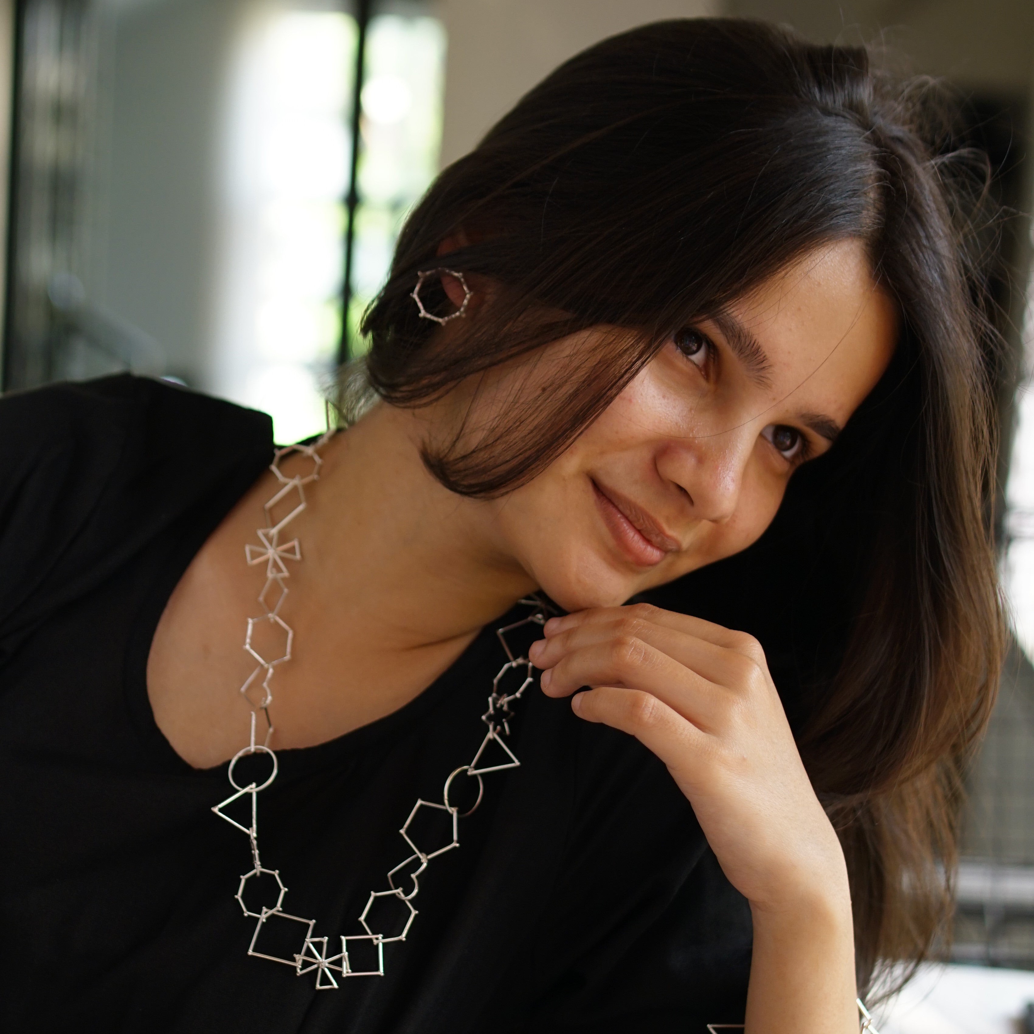 Multi-Shape Silver Necklace