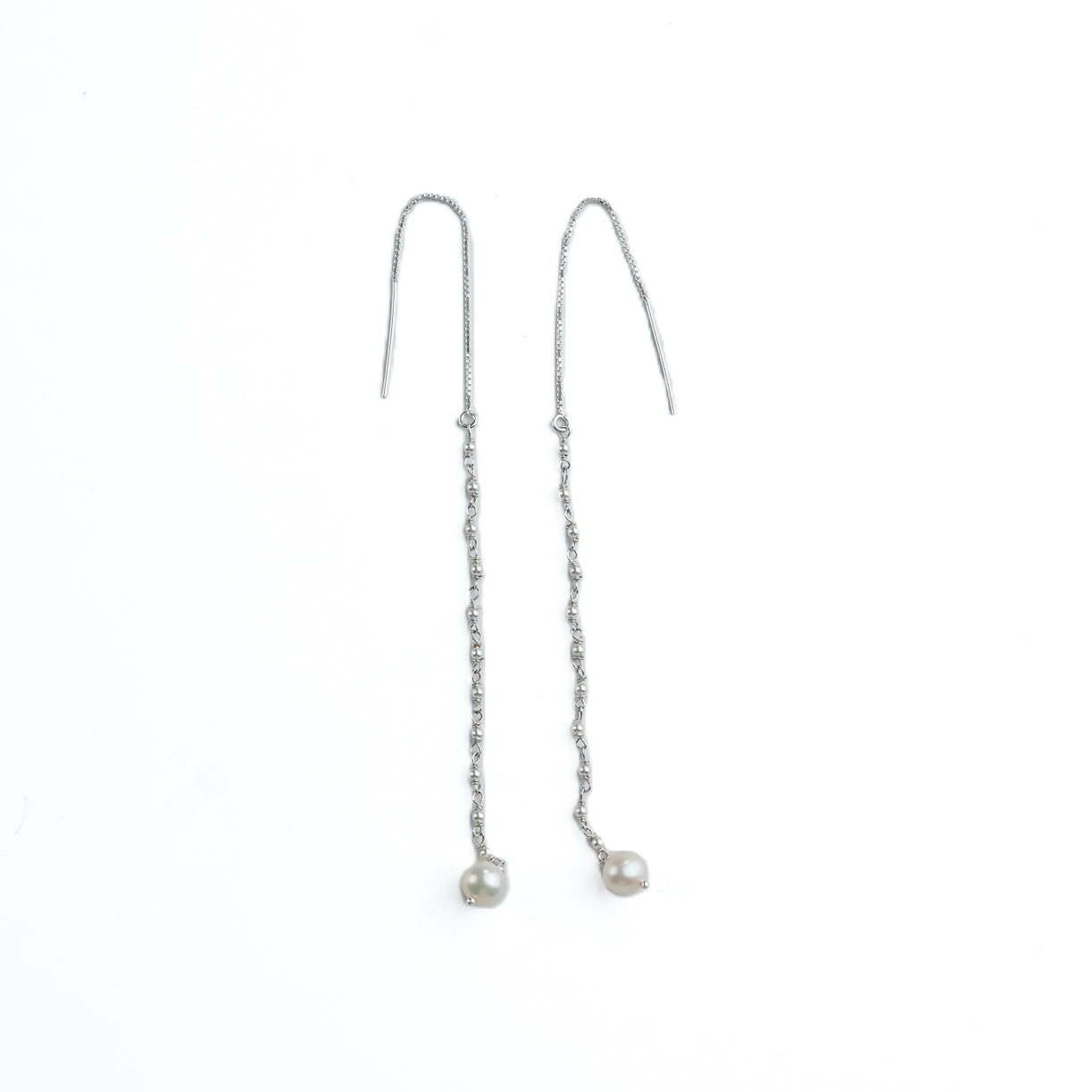 Pearl Ganthan Sui Dhaga Earrings (Project Handmade)