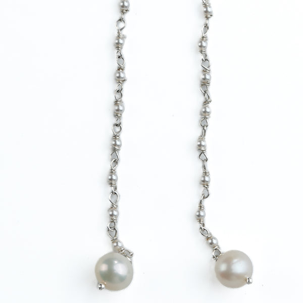 Silver Pipe & Sarmanee Ganthan Sui Dhaga Earrings (Project Handmade)