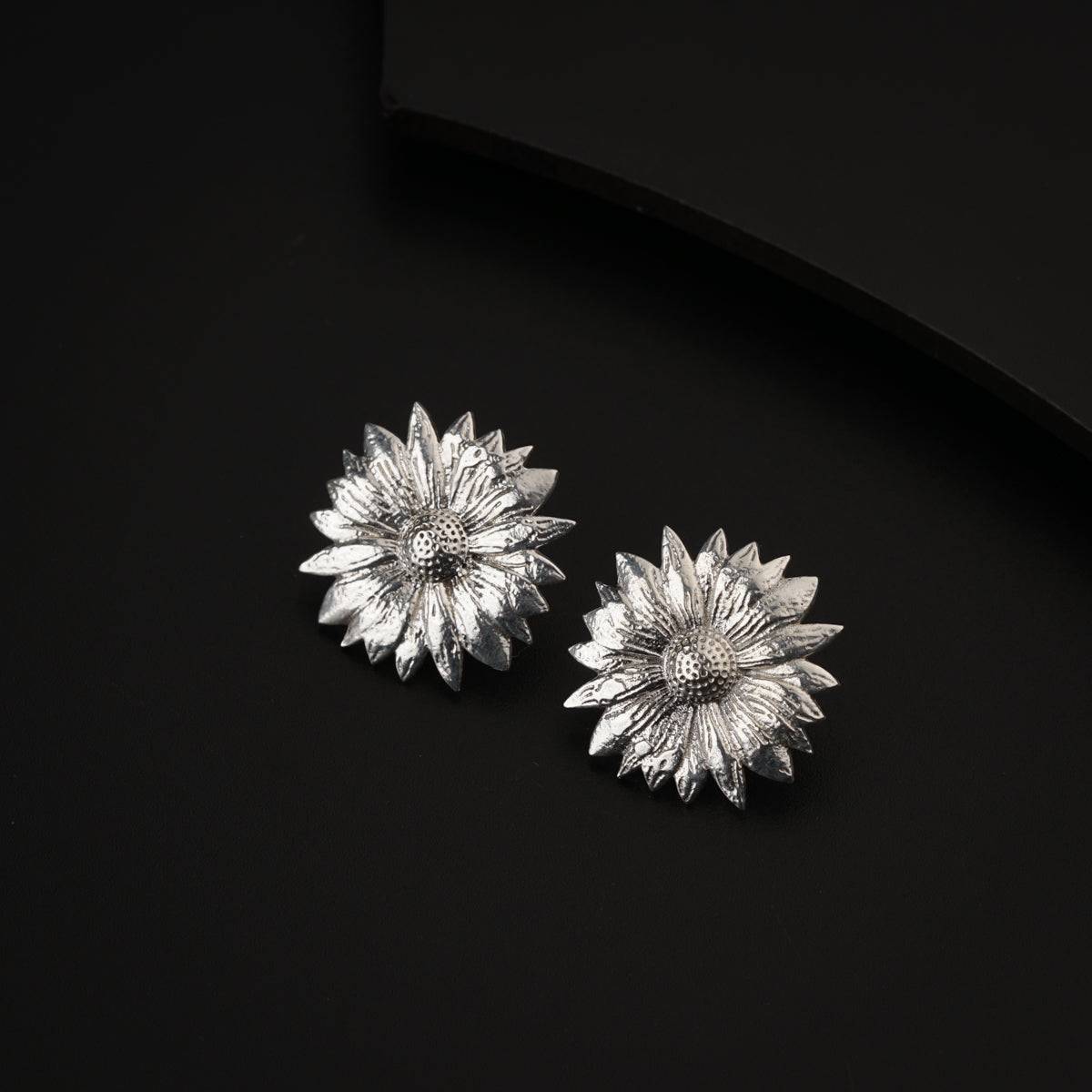 Silver Sunflower Earring