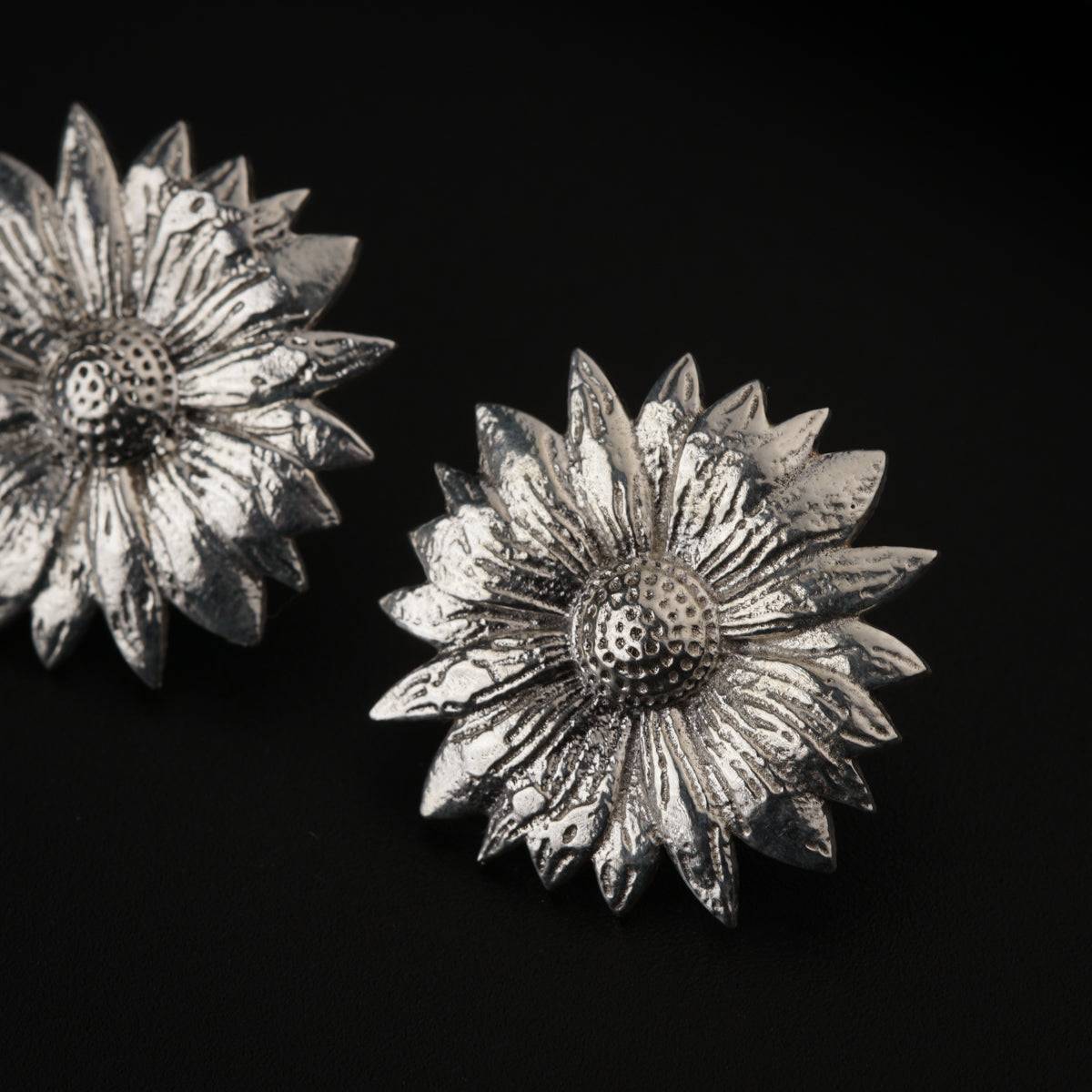 Silver Sunflower Earring