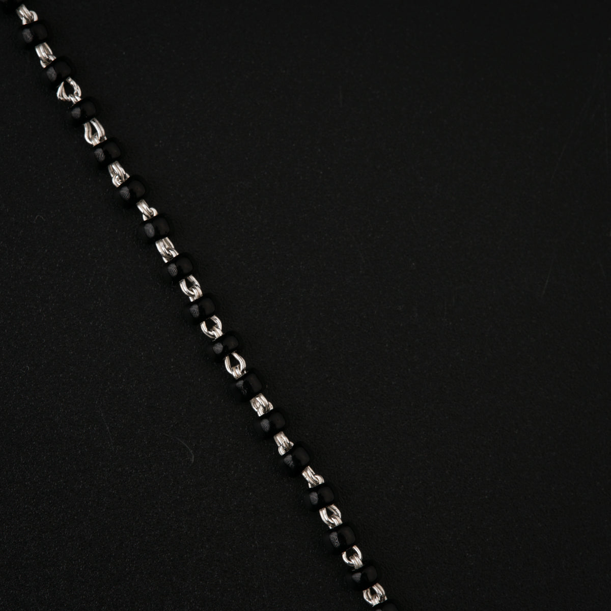 Silver Bead String Mangalsutra: Long