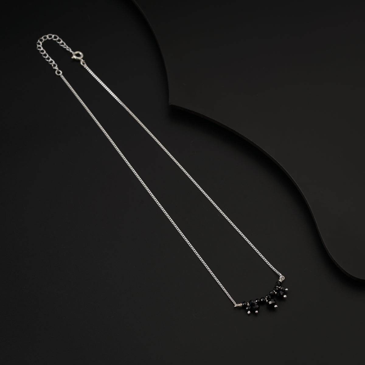 Black Spinel Silver Chain Mangalsutra