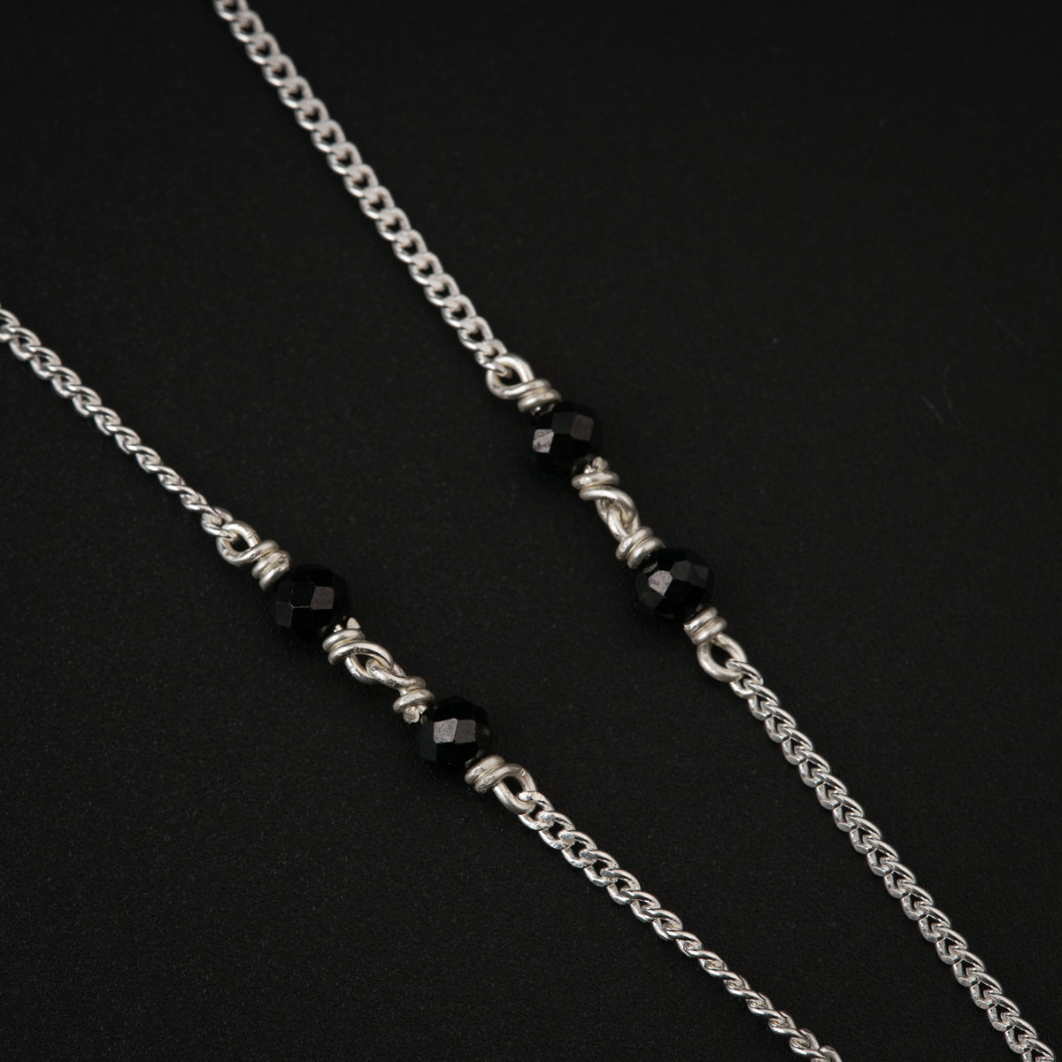 Silver Chain Mangalsutra with CZ Stone