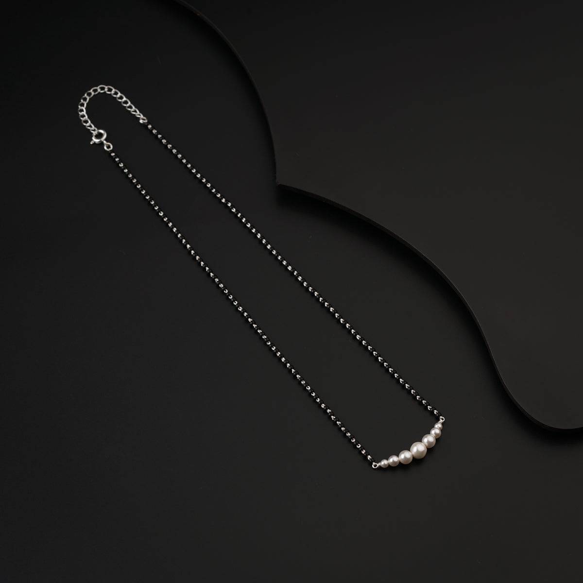 Minimal Pearls Silver Mangalsutra