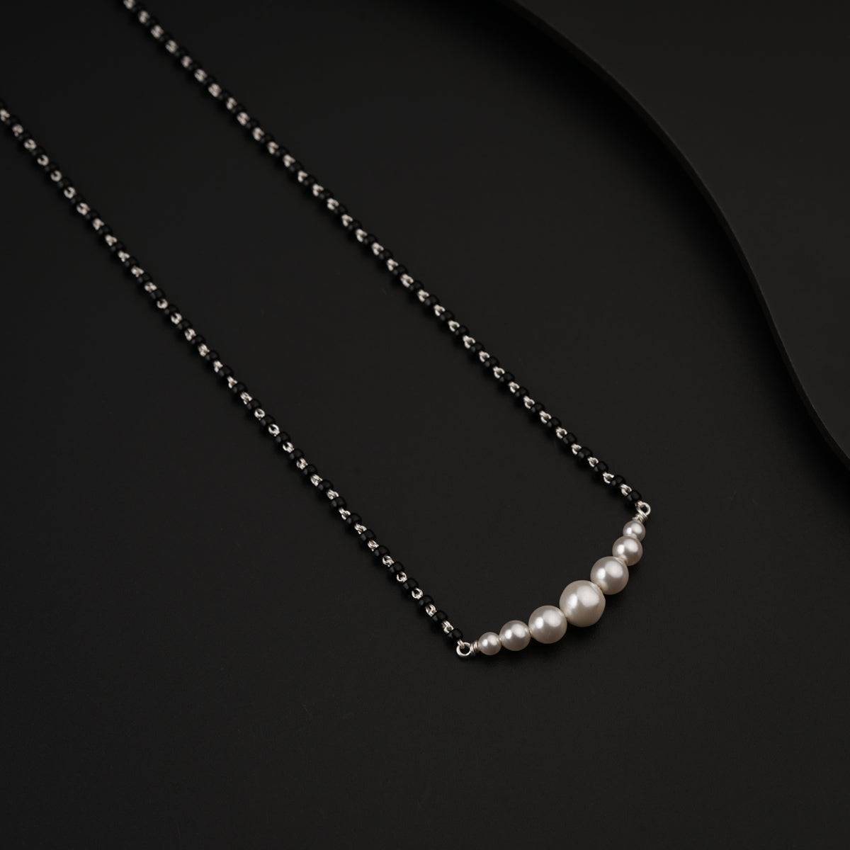 Minimal Pearls Silver Mangalsutra