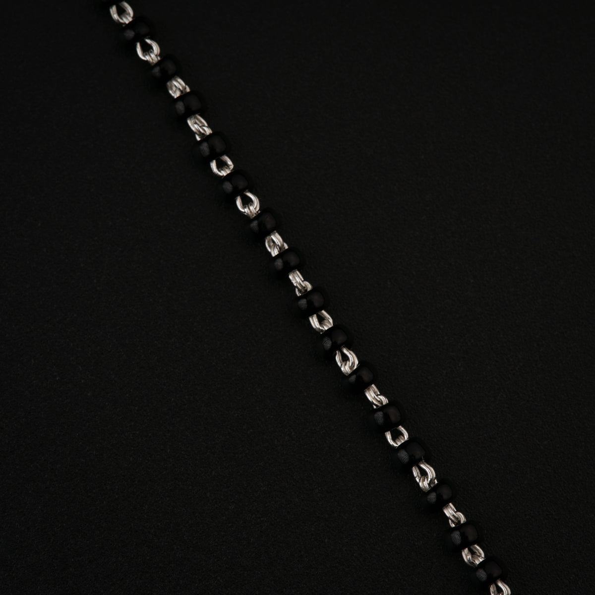 Two Pearl Chain Layers Silver Mangalsutra