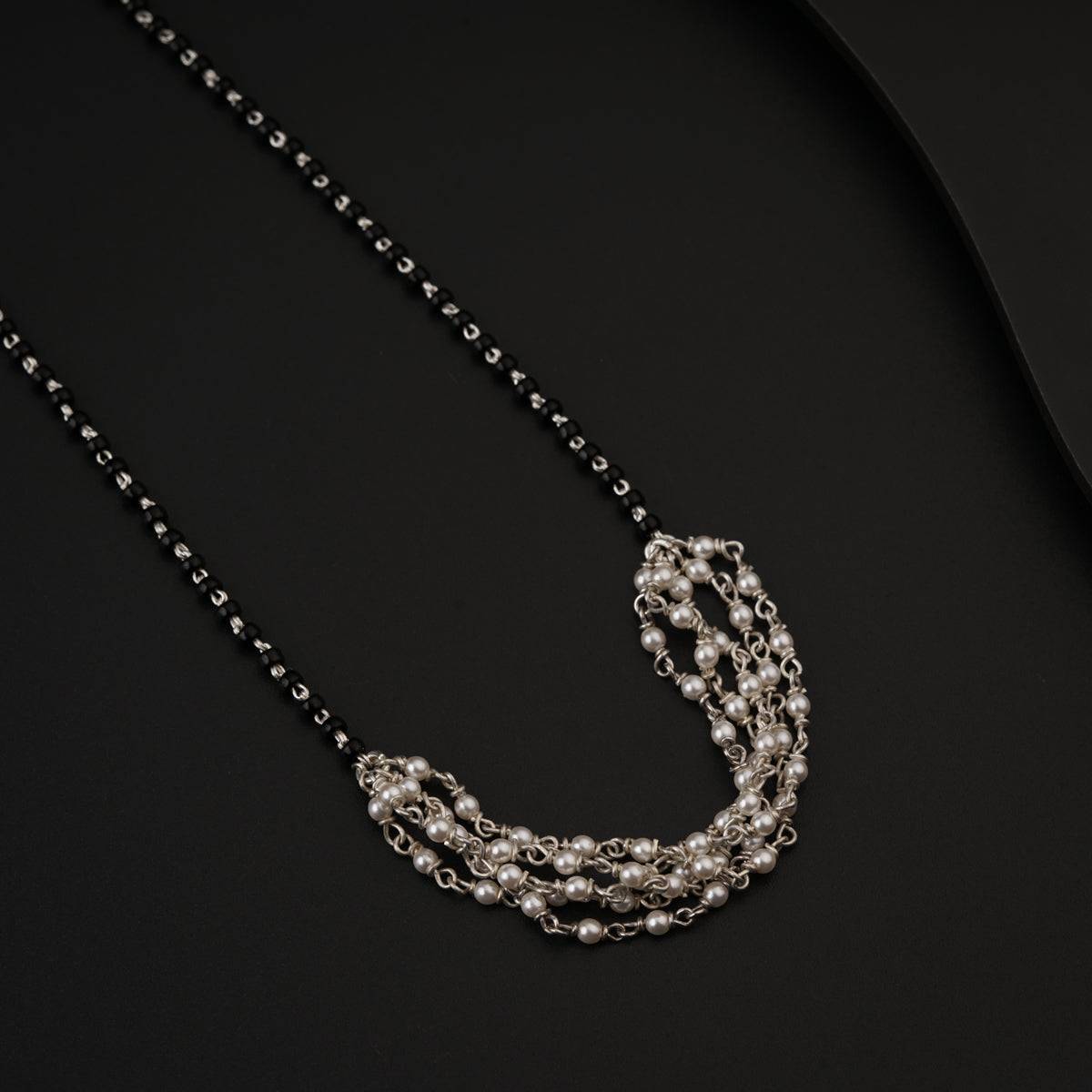 Pearl Chain Layers Silver Mangalsutra