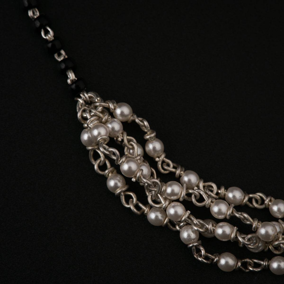 Pearl Chain Layers Silver Mangalsutra