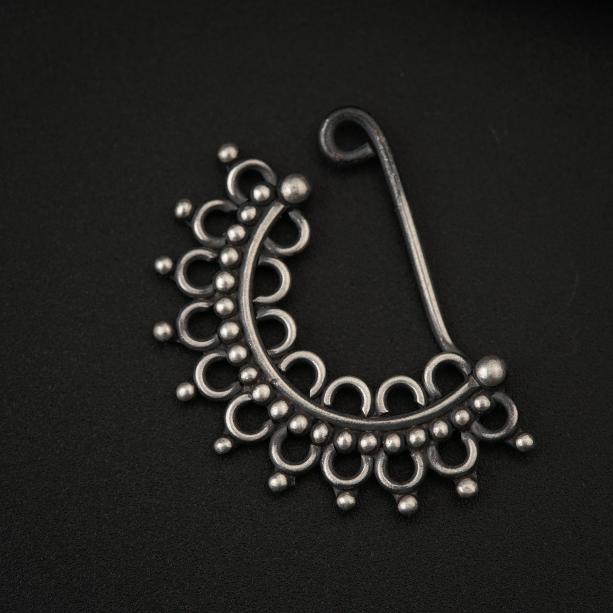 Silver Filigree Nath (Right, Clip on)