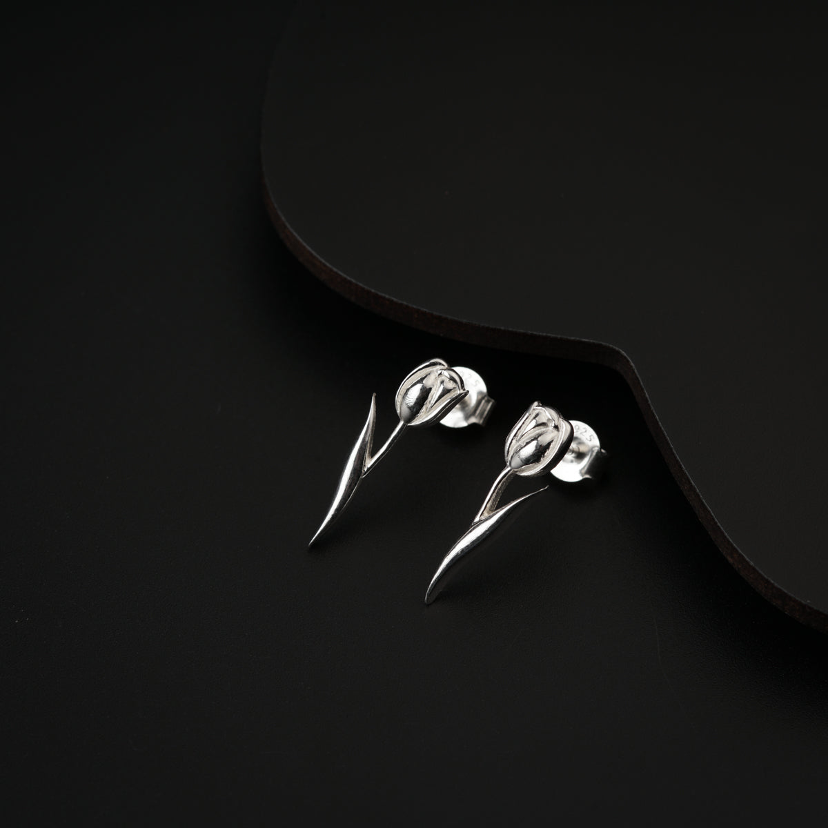 Silver Single Tulip Earring