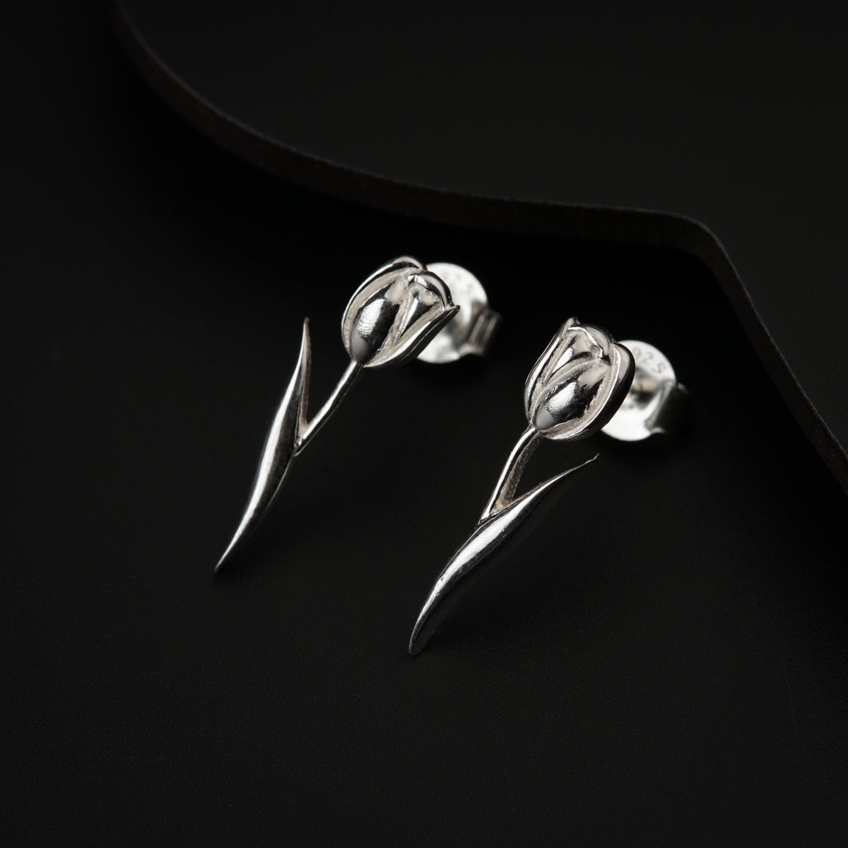 Silver Single Tulip Earring