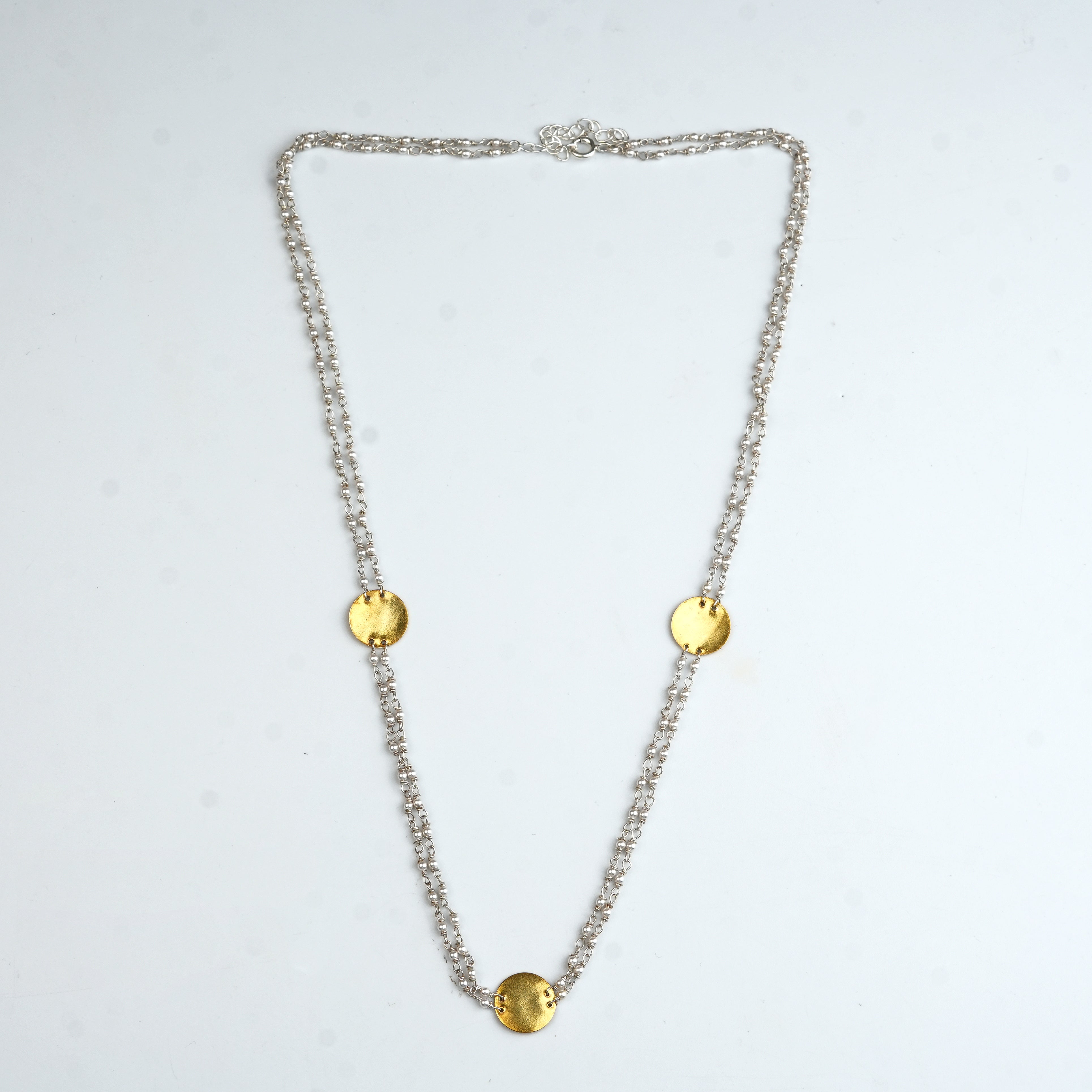 Coin Necklace with Pearl Ganthan | 22K Gold-Plated