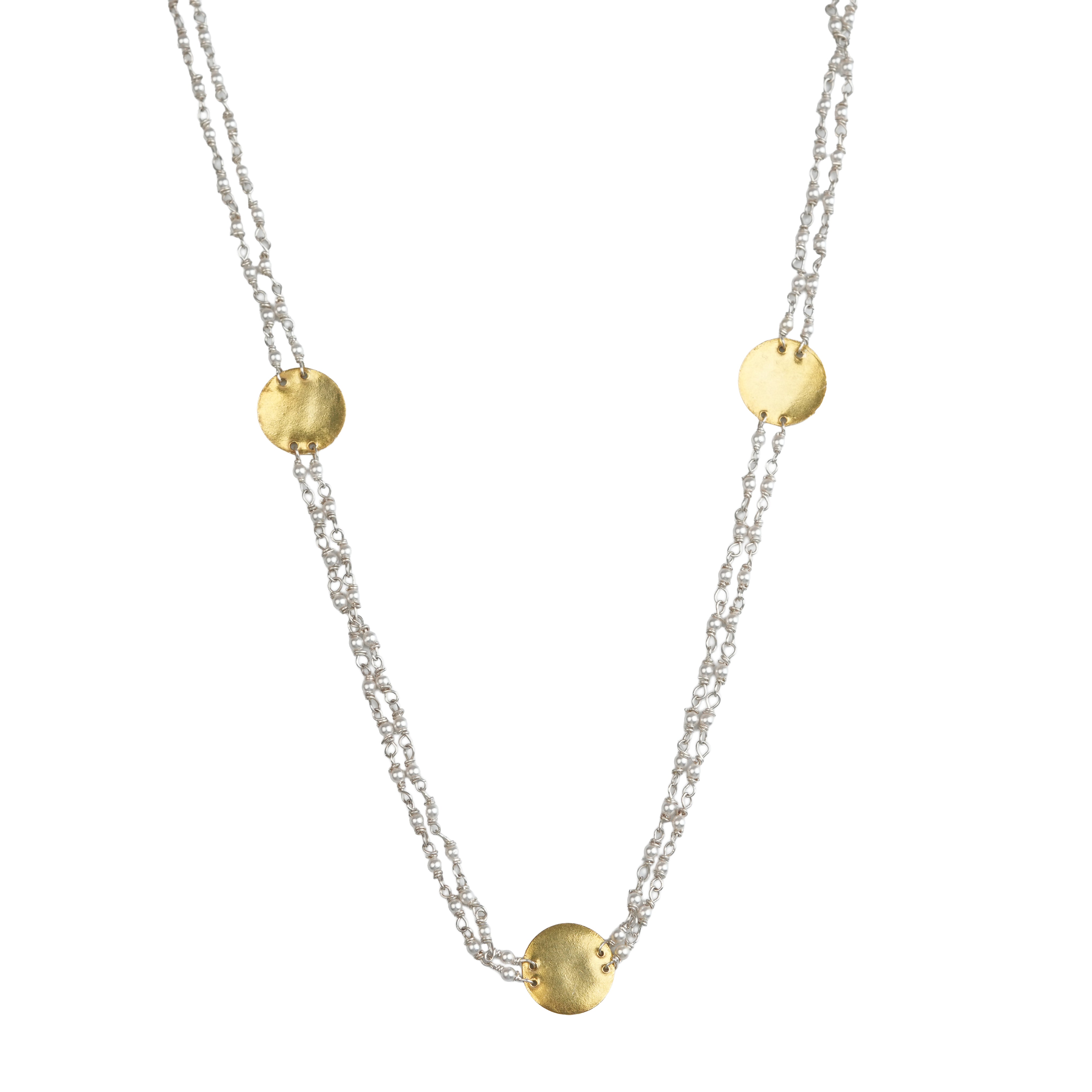 Coin Necklace with Pearl Ganthan | 22K Gold-Plated