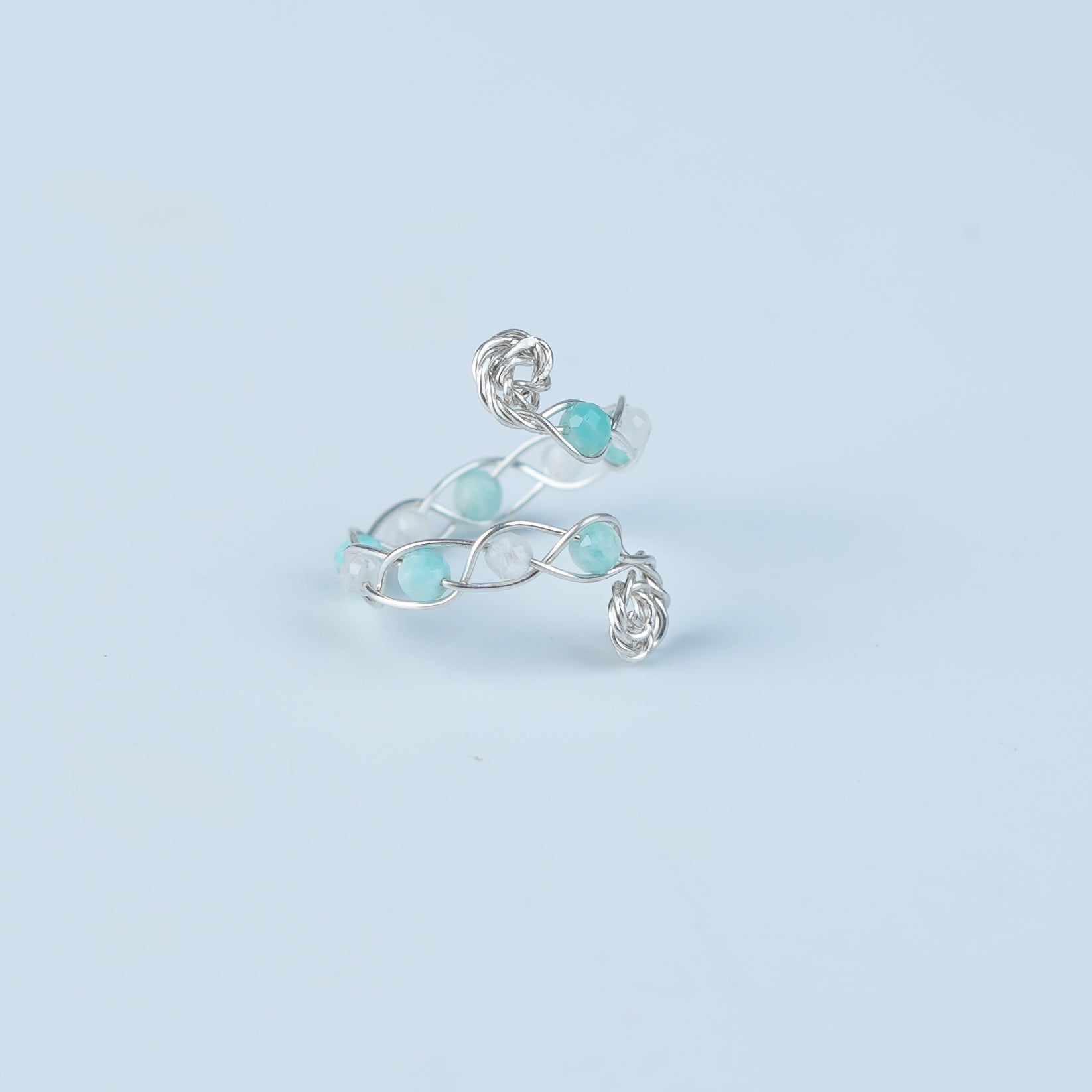 Blue Firoza & Moonstone Ring (Project Handmade)