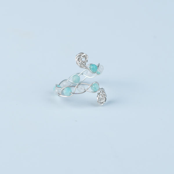 Blue Firoza & Moonstone Ring (Project Handmade)