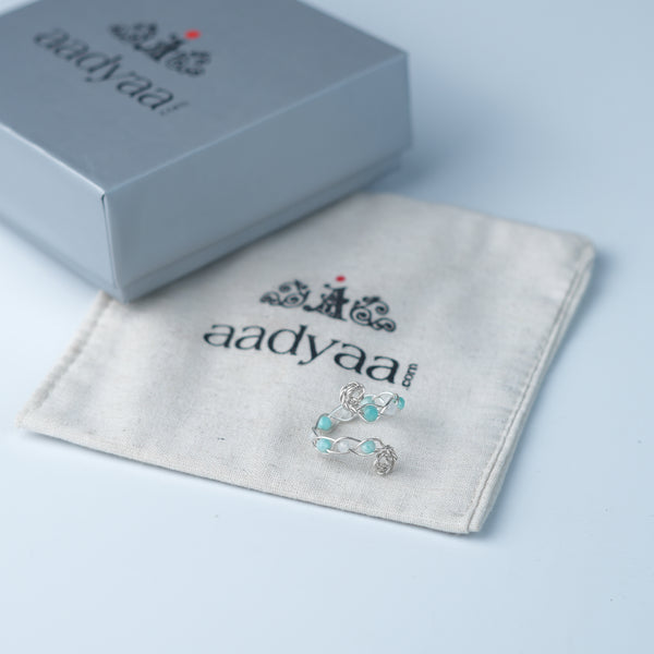 Blue Firoza & Moonstone Ring (Project Handmade)