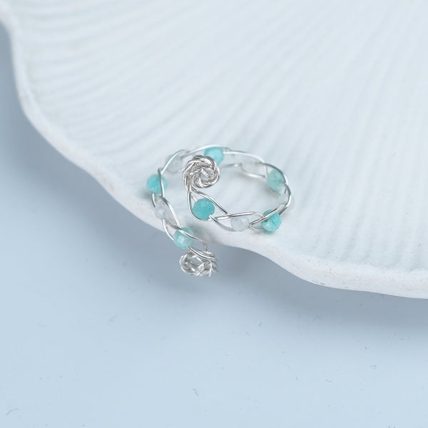 Blue Firoza & Moonstone Ring (Project Handmade)