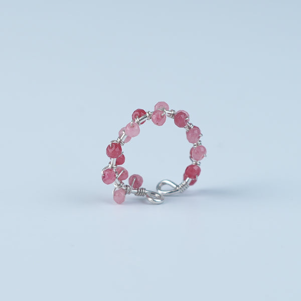 Pink Jade Twisted Ring (Project Handmade)