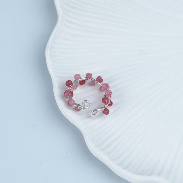 Pink Jade Twisted Ring (Project Handmade)