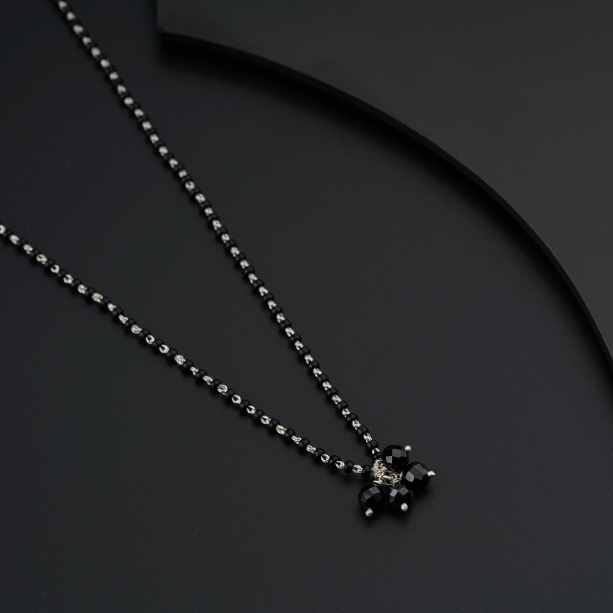 Handmade silver Mangalsutra with Black Spinel Bunch