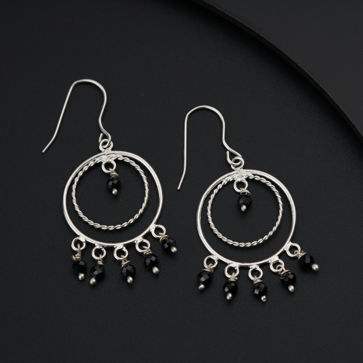 Silver Baalis With Black Spinel