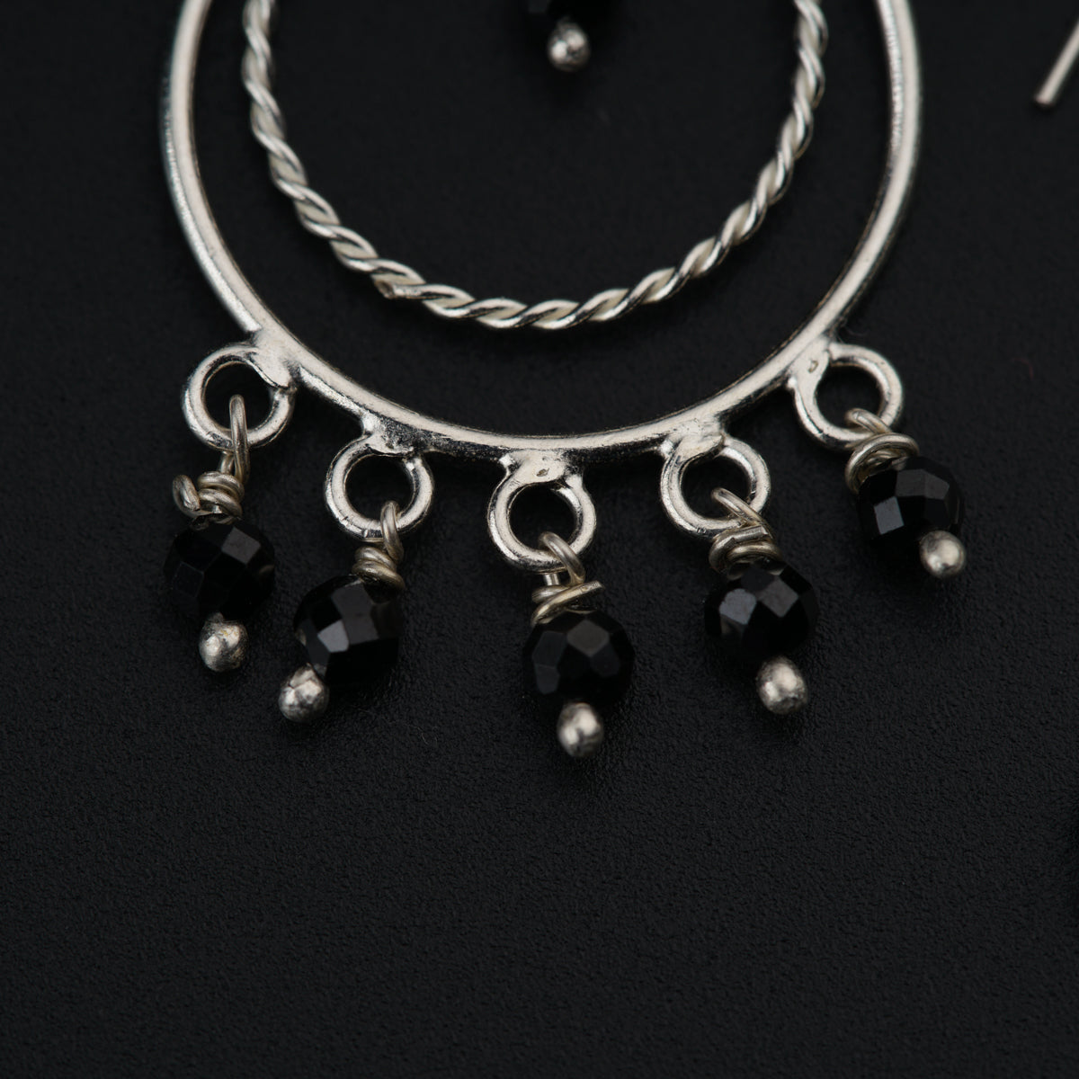 Silver Baalis With Black Spinel