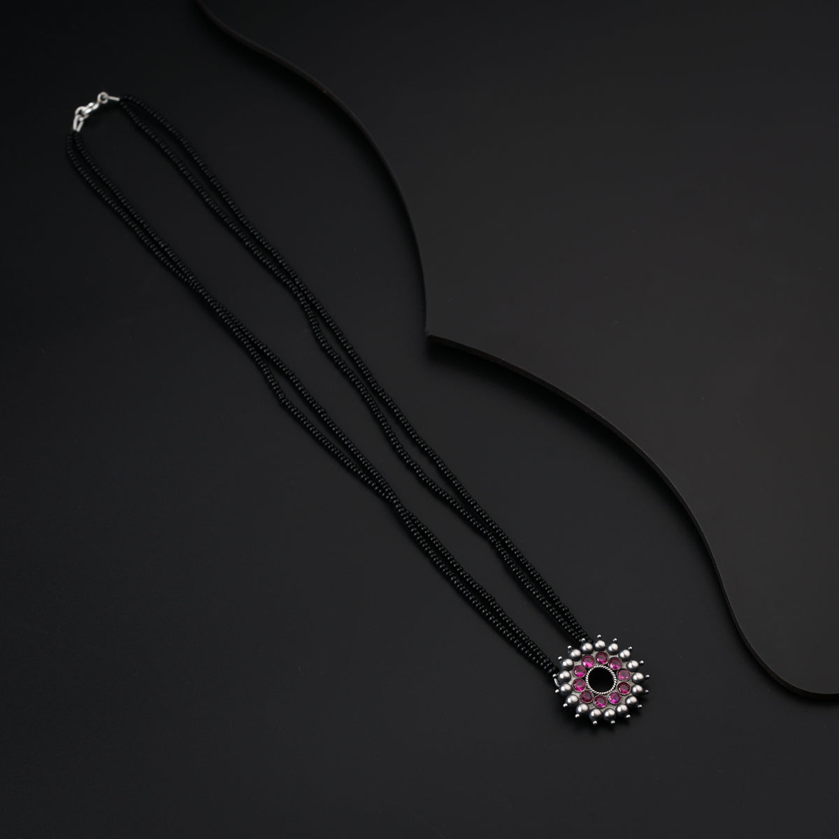 Karwar Chakra Pink Stone Mangalsutra