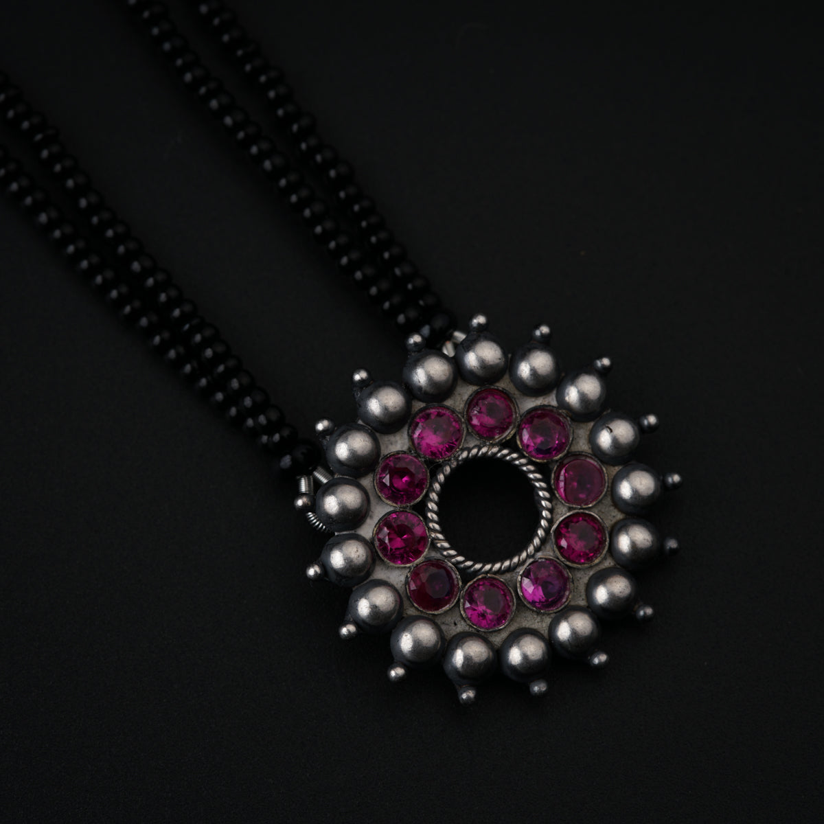 Karwar Chakra Pink Stone Mangalsutra