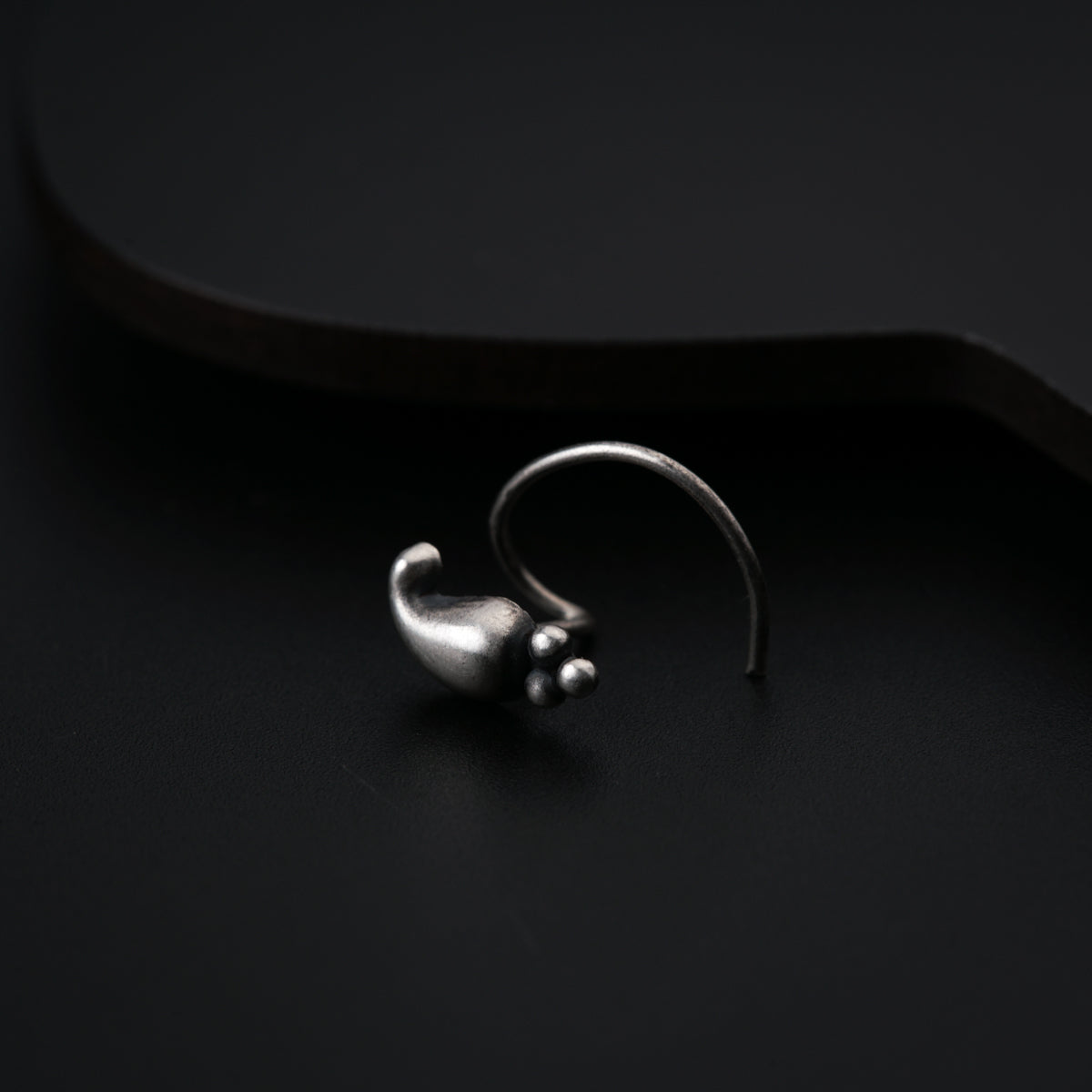 Mini Silver Koyari Nose Pin Pierced