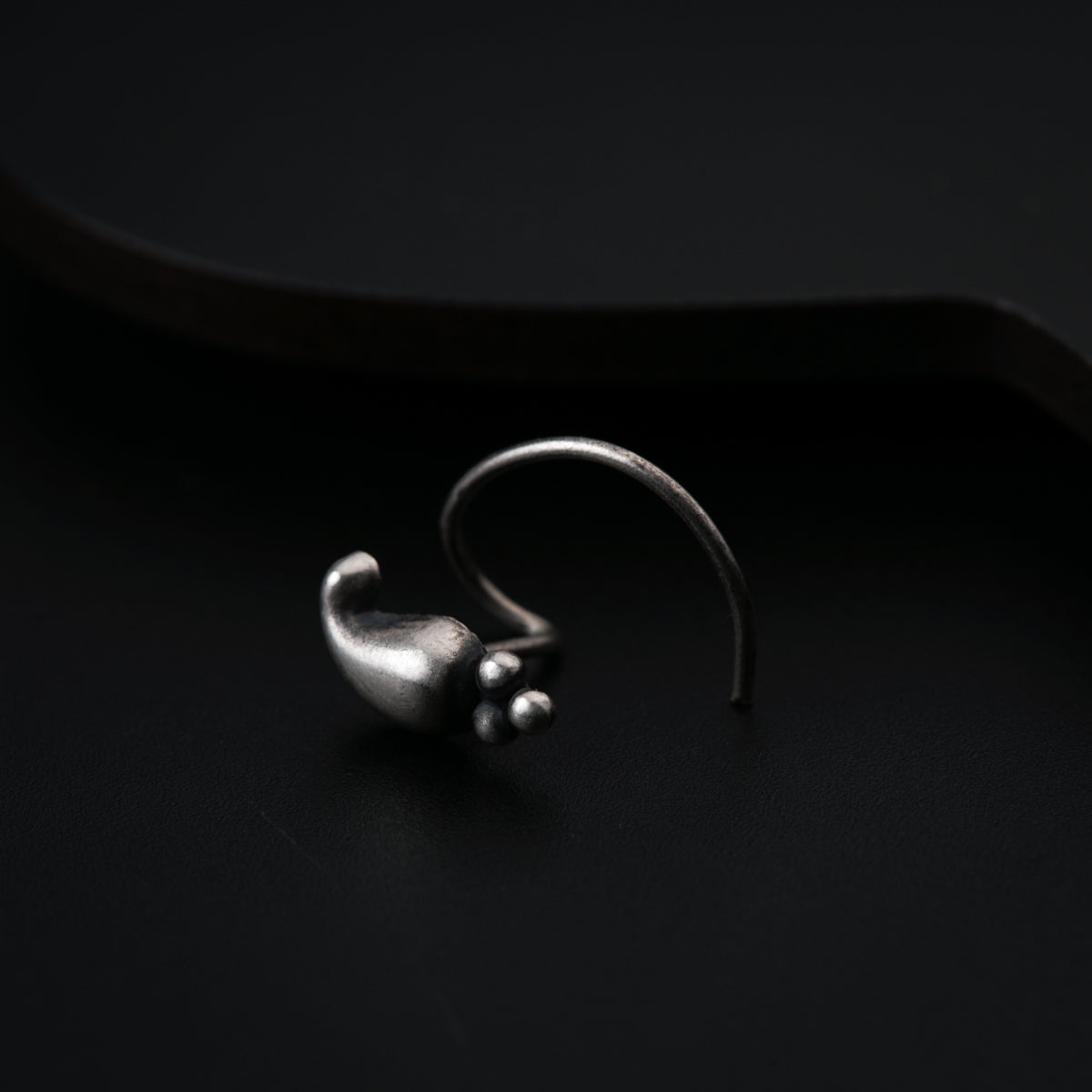 Mini Silver Koyari Nose Pin Pierced