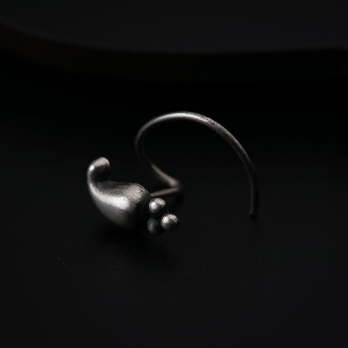 Mini Silver Koyari Nose Pin Pierced