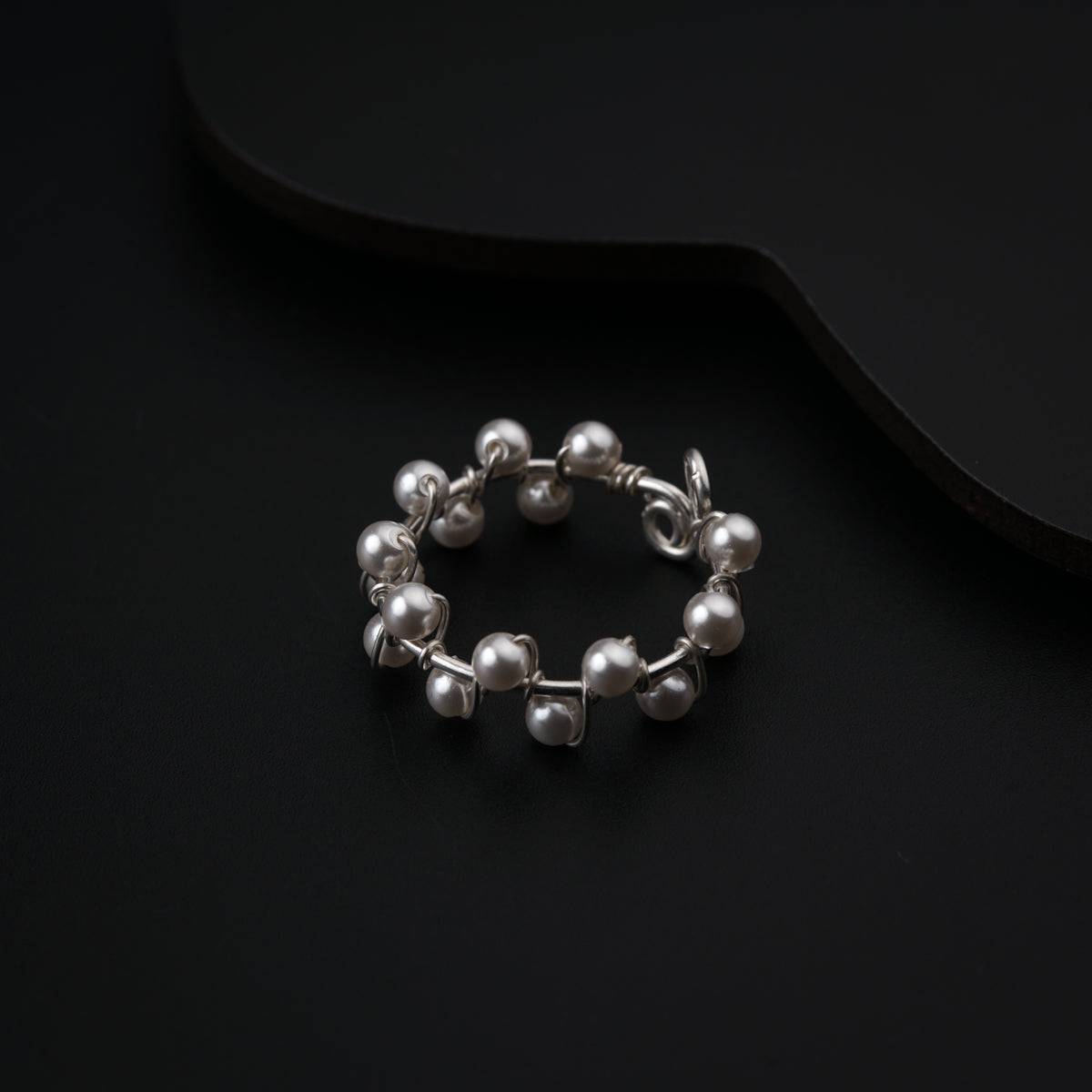 Pearl Binded Silver Ring