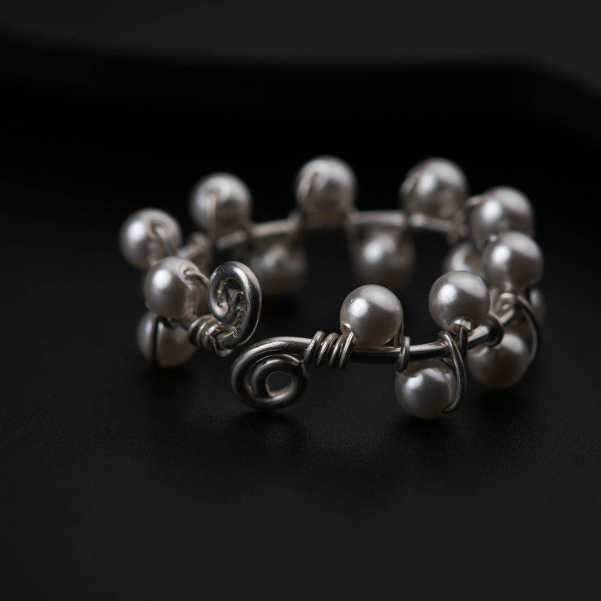 Pearl Binded Silver Ring