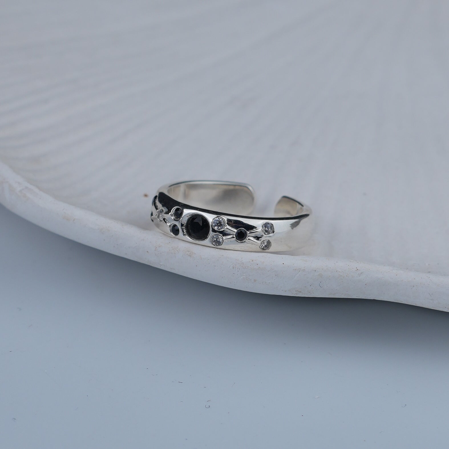 Silver Convex Mangalsutra Band Ring